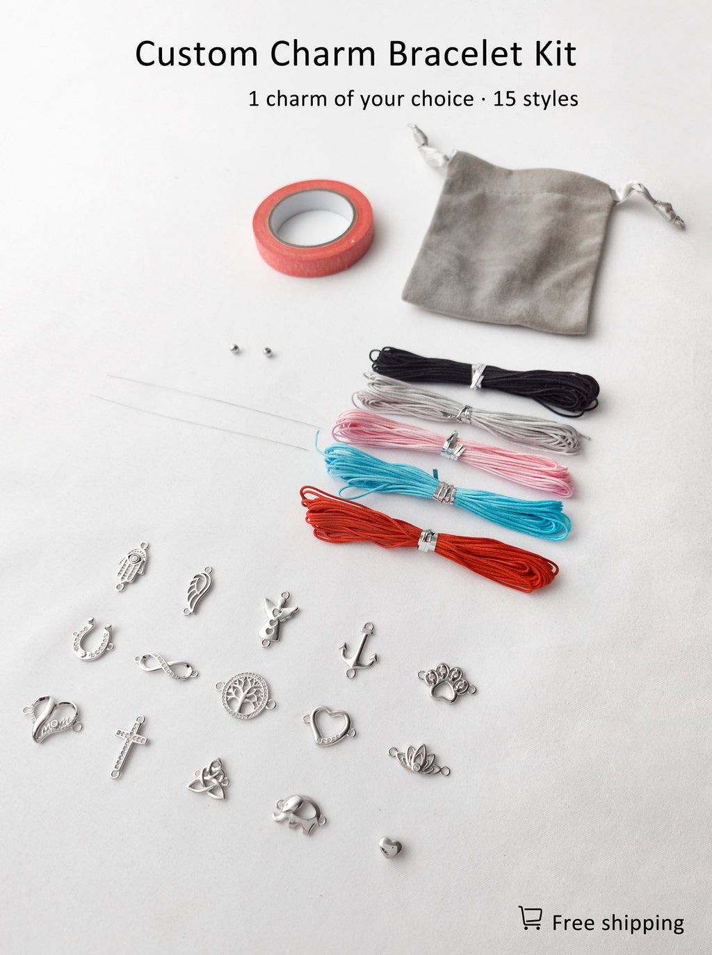 DIY Macrame Bracelet Kit — Pick Your Own Charm | Handmade Gift You Make Yourself