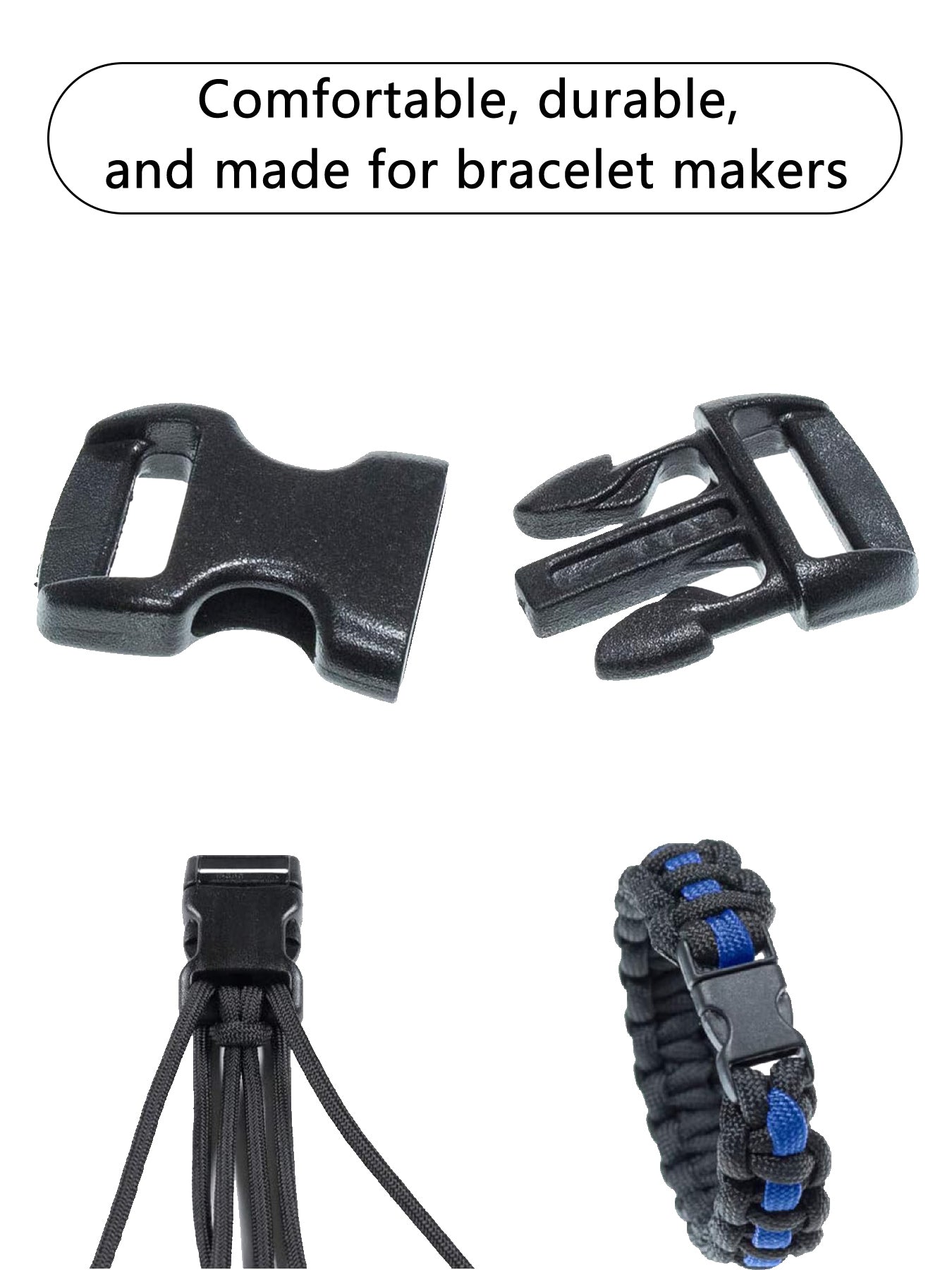 Paracord Bracelet Contoured Buckles 5/8" (15mm) 10pc