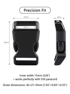 Paracord Bracelet Contoured Buckles 5/8" (15mm) 10pc