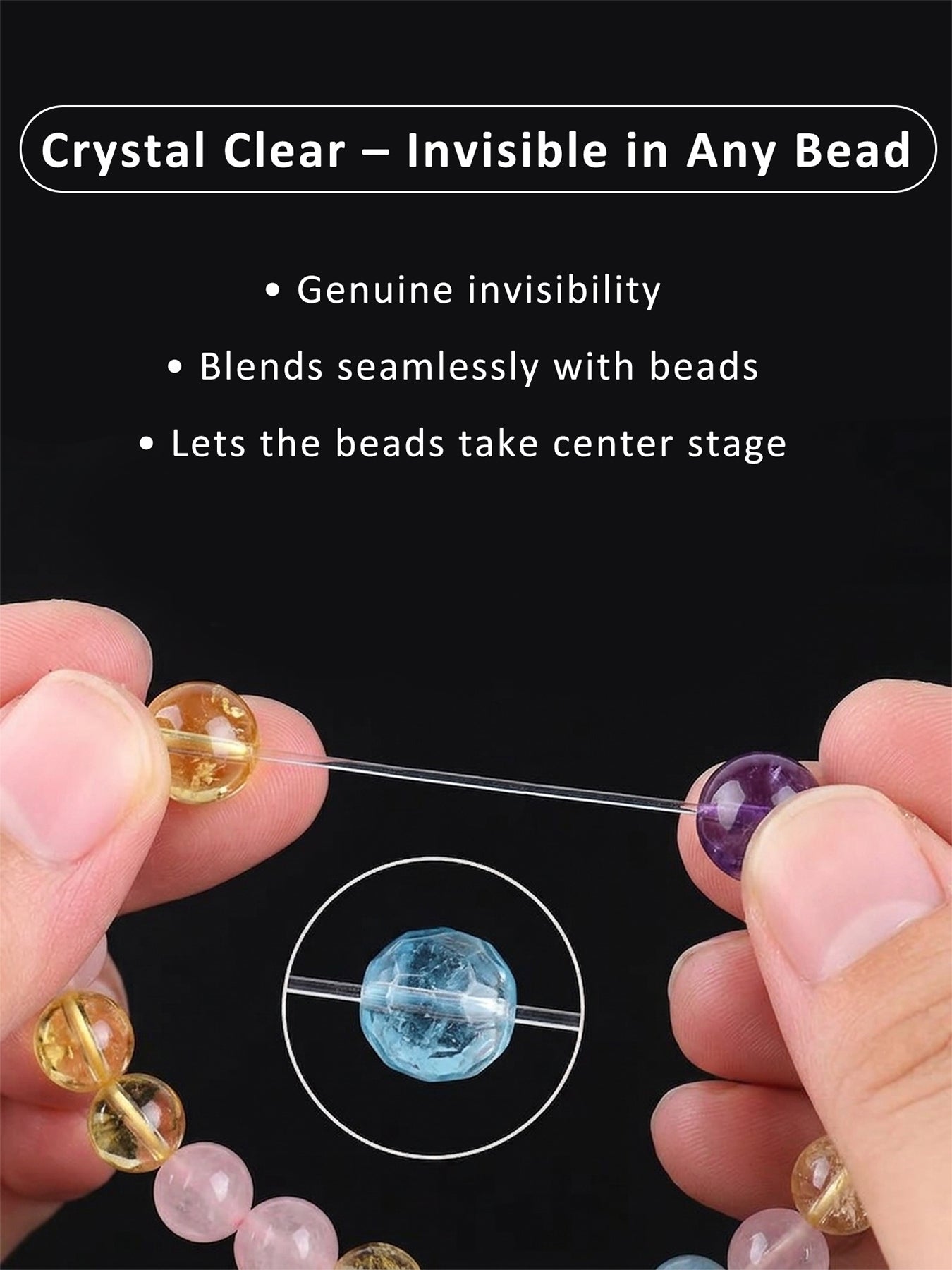 0.6mm x 80m Round Clear Elastic Cord