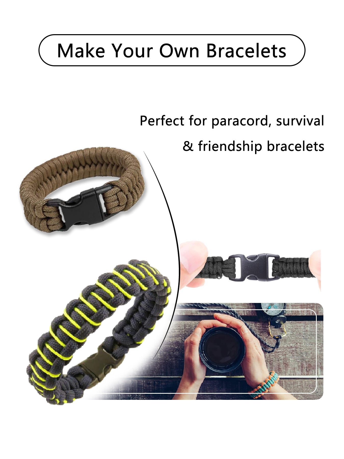 Paracord Bracelet Contoured Buckles 5/8" (15mm) 10pc