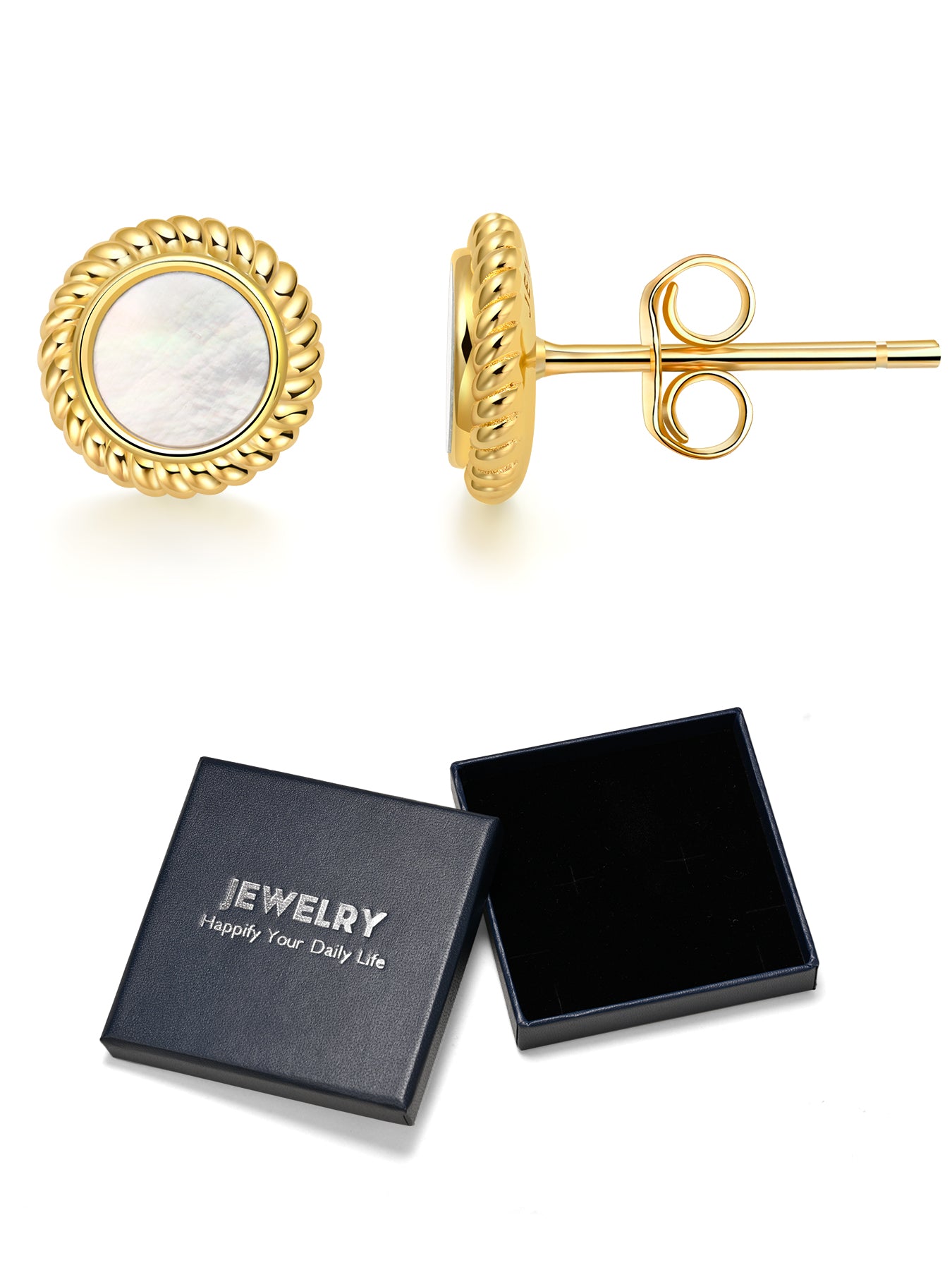 Natural Onyx Stud Earrings for Women 925 Sterling Silver