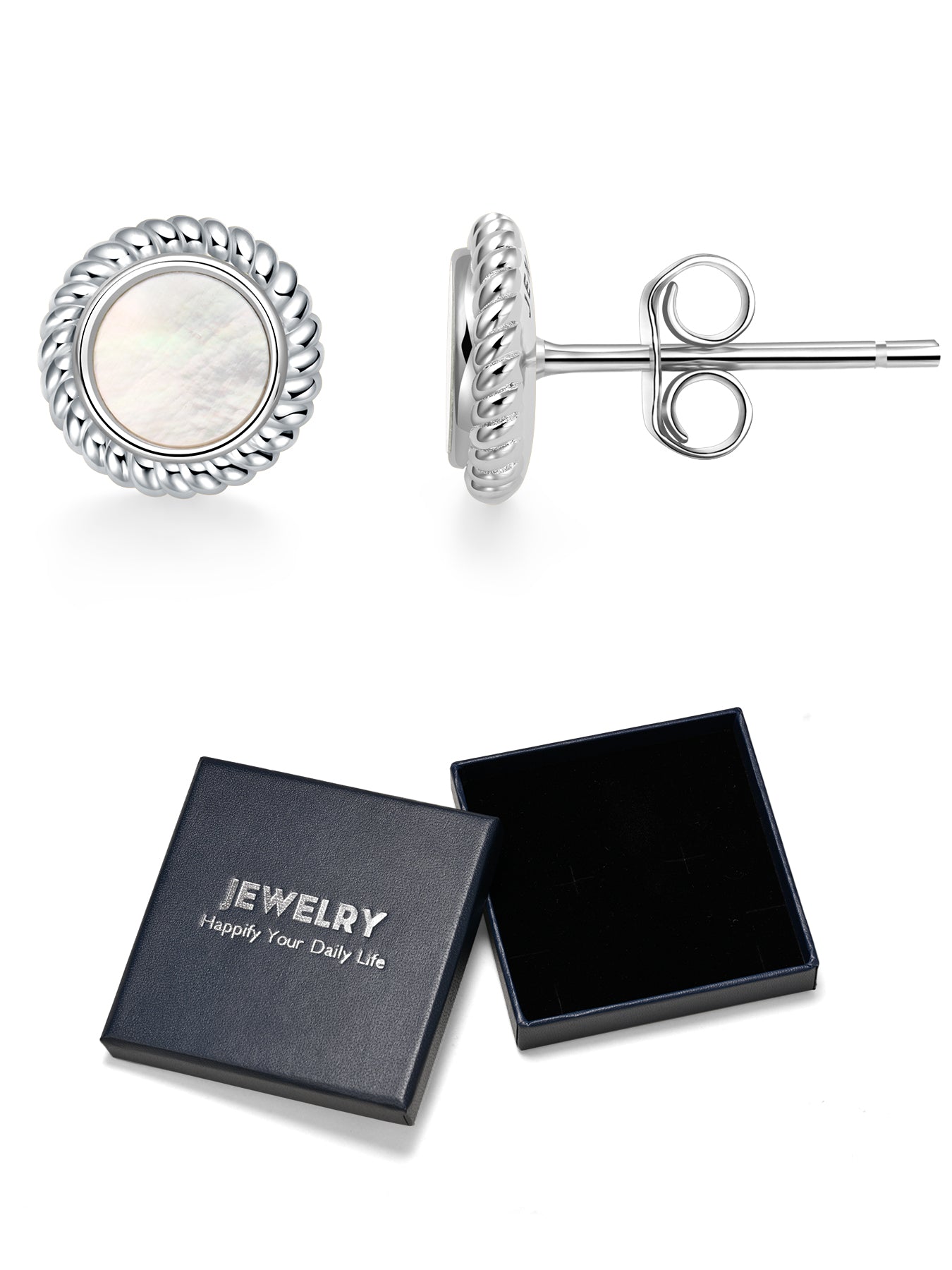 Natural Onyx Stud Earrings for Women 925 Sterling Silver