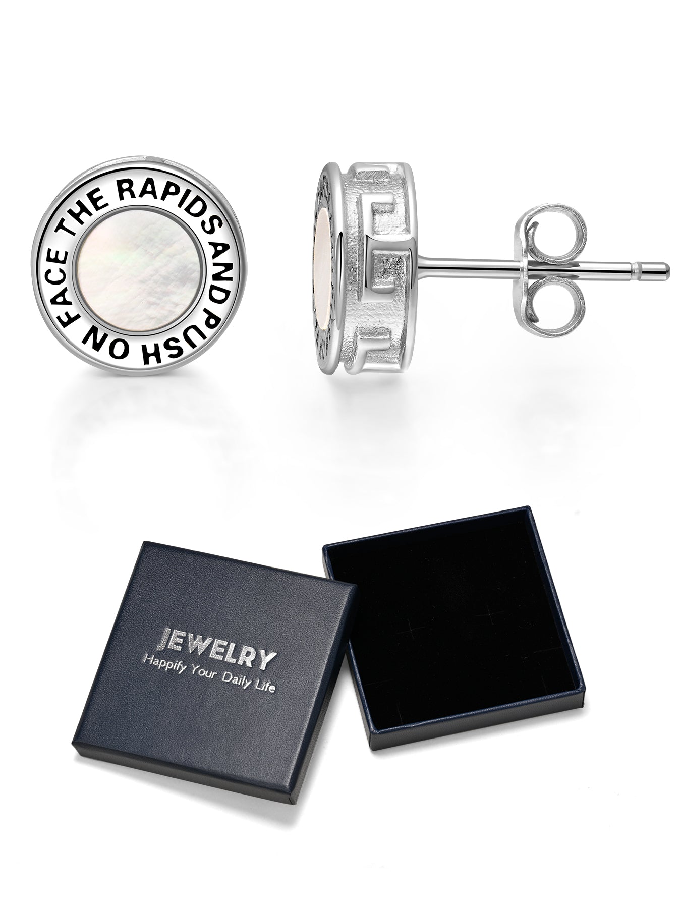 Natural Onyx Stud Earrings for Women 925 Sterling Silver