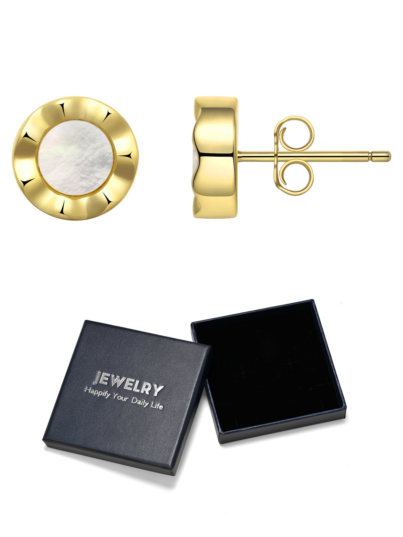 Natural Onyx Stud Earrings for Women 925 Sterling Silver