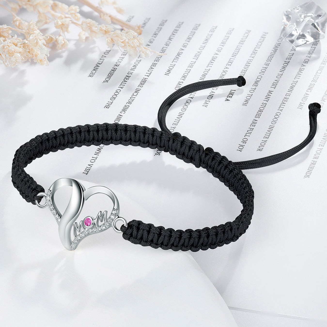 Mom Bracelet Handmade Braided Rope String Jewelry for Mum Mother Gift