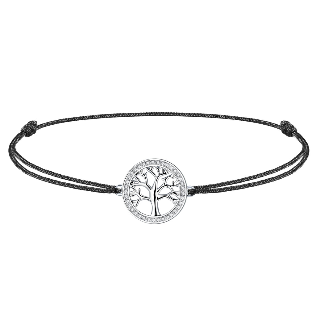Tree of Life Anklet for Women Girls Sterling Silver Summer Beach Rope Anklets Love Friendship Gift Handmade 37cm Adjustable