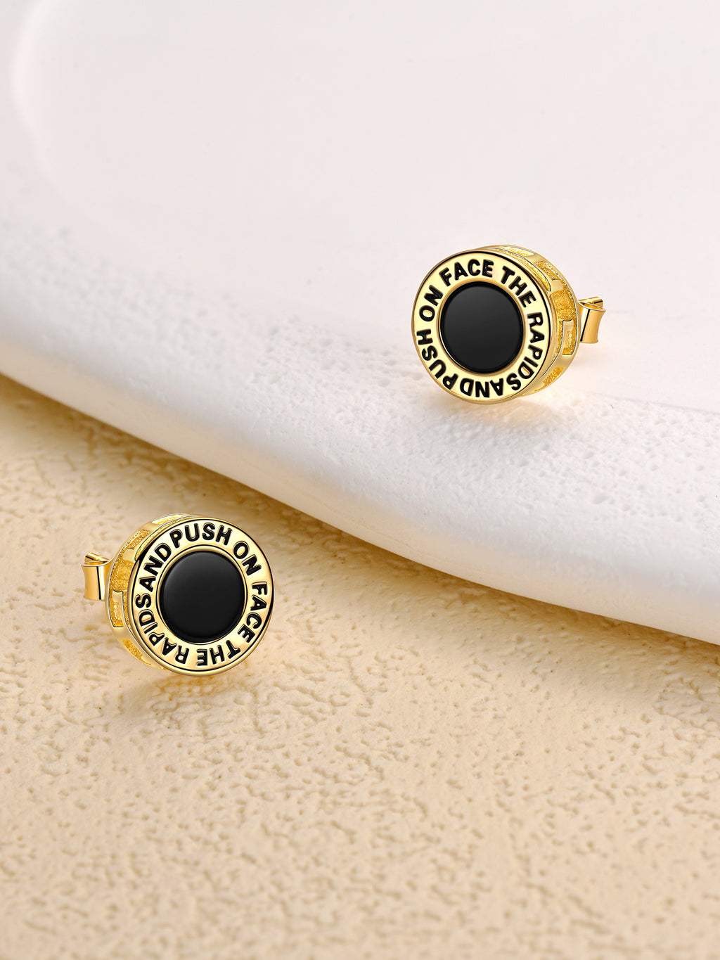 Natural Onyx & Mother of Pearl Stud Earrings for Women 925 Sterling Silver, Elegant Birthday Inspirational Gift with Gemstone Meaning Card & Box, Hypoallergenic