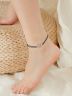 Tree of Life Anklet for Women Girls Sterling Silver Summer Beach Rope Anklets Love Friendship Gift Handmade 37cm Adjustable