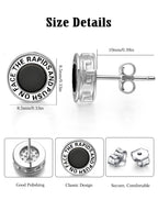 Natural Onyx & Mother of Pearl Stud Earrings for Women 925 Sterling Silver, Elegant Birthday Inspirational Gift with Gemstone Meaning Card & Box, Hypoallergenic