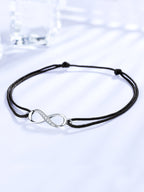 Infinity Anklet for Women Girls 925 Sterling Silver Rope Ankle Bracelets Handmade 34cm Adjustable Love Friendship Gift