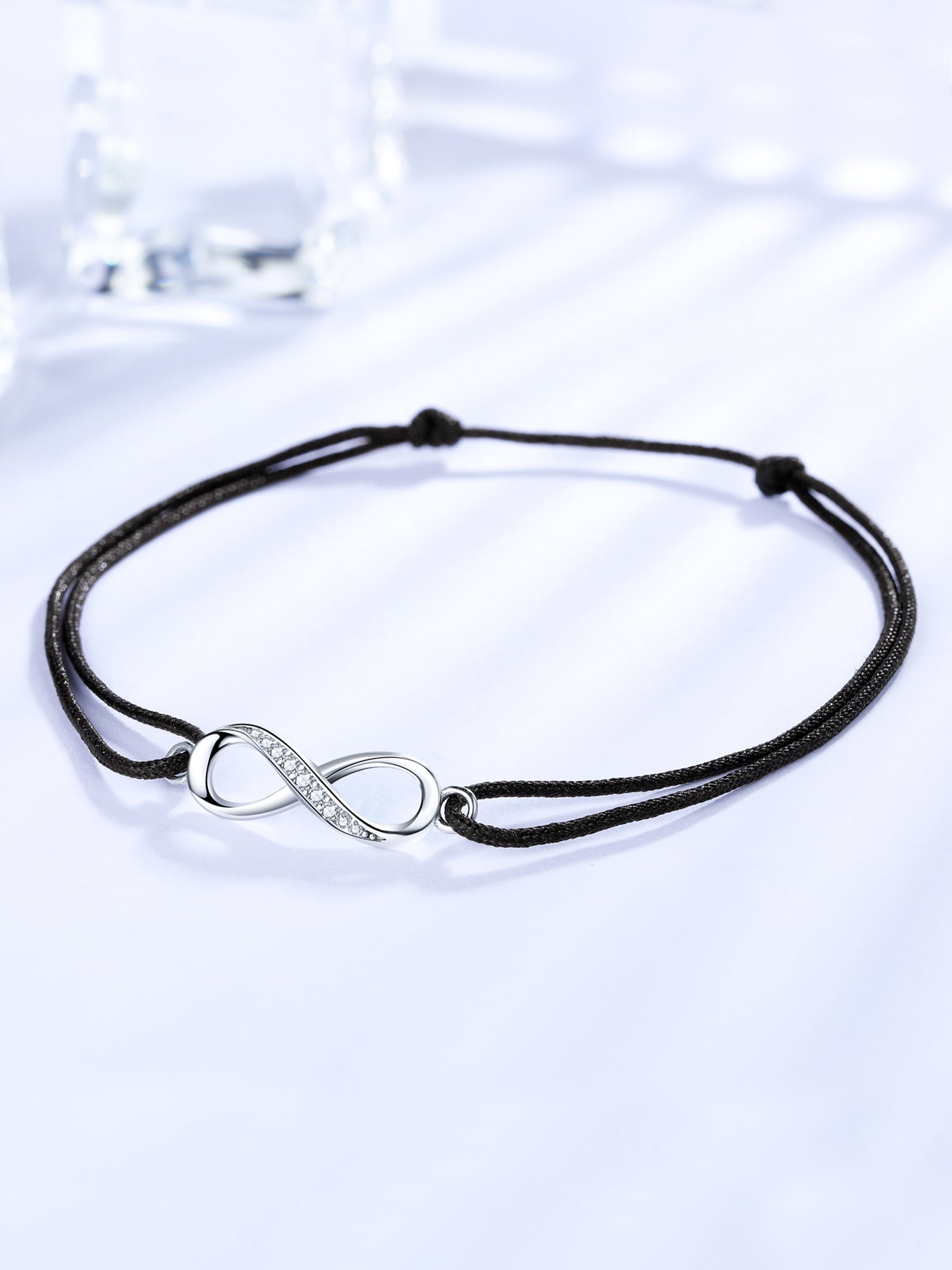 Infinity Anklet for Women Girls 925 Sterling Silver Rope Ankle Bracelets Handmade 34cm Adjustable Love Friendship Gift