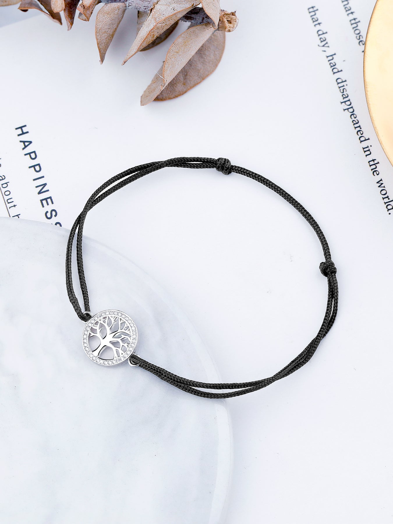 Tree of Life Anklet for Women Girls Sterling Silver Summer Beach Rope Anklets Love Friendship Gift Handmade 37cm Adjustable