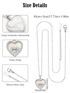 Natural Onyx & Mother of Pearl Heart Pendant Necklace for Women 925 Sterling Silver & Zircon, Valentine's Day Anniversary Birthday Gifts for Her with Box and Card