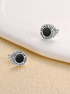 Natural Onyx & Mother of Pearl Stud Earrings for Women 925 Sterling Silver, Elegant Birthday Inspirational Gift with Gemstone Meaning Card & Box, Hypoallergenic