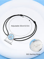 JENDEAR black starfish anklet size guide – adjustable 32cm/12.5in, 15mm charm, J.Endear 925 sterling silver stamp