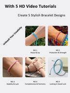 [Beginner-Friendly] DIY Macrame Bracelet Making Kit - Makes Approx. 20 Bracelets | 5 HD Video Tutorials | Perfect Handmade Gift for Couples & Besties