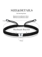 Handmade 925 Sterling Silver Heart Rope Bracelet