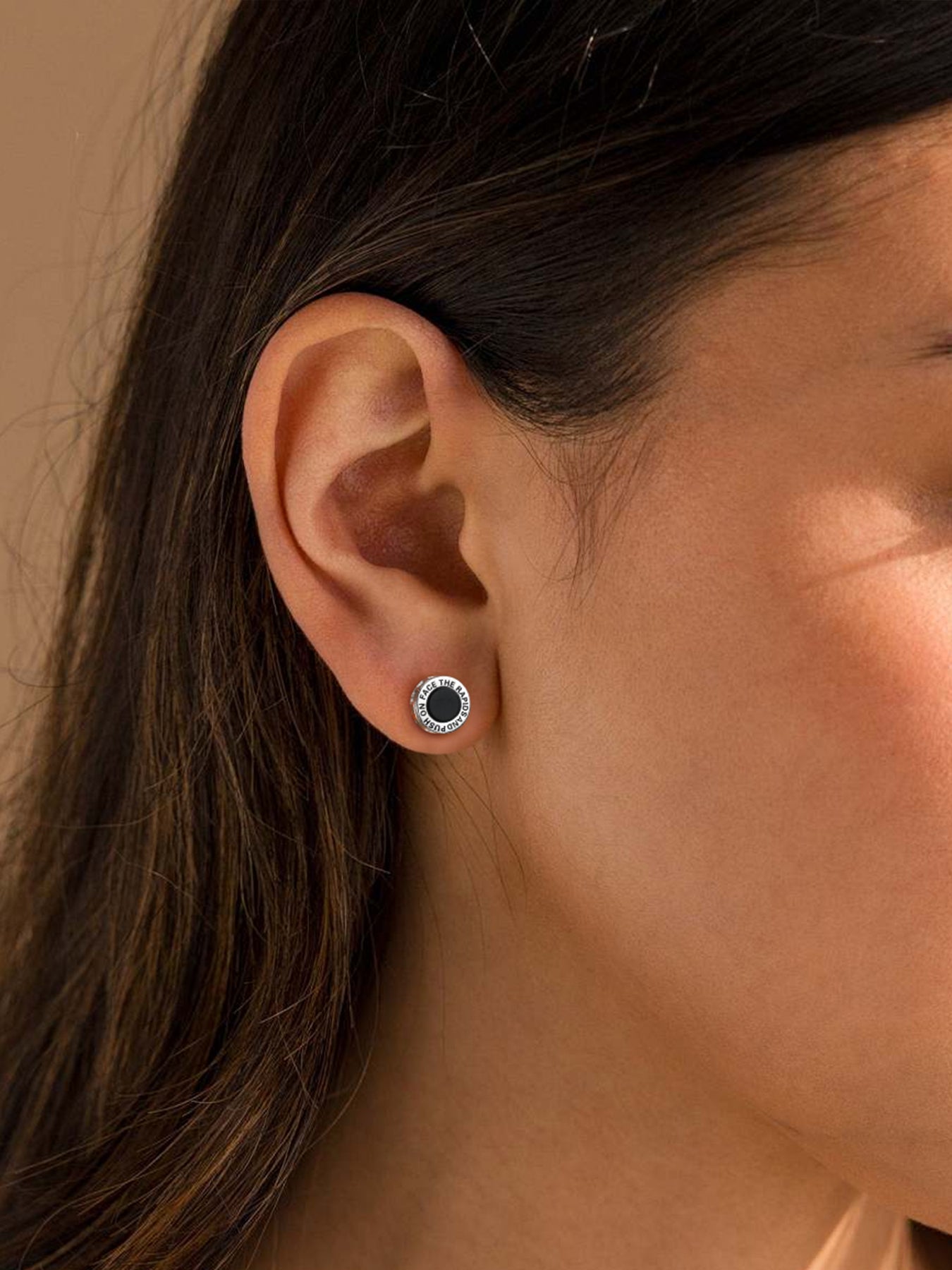 Natural Onyx Stud Earrings for Women 925 Sterling Silver