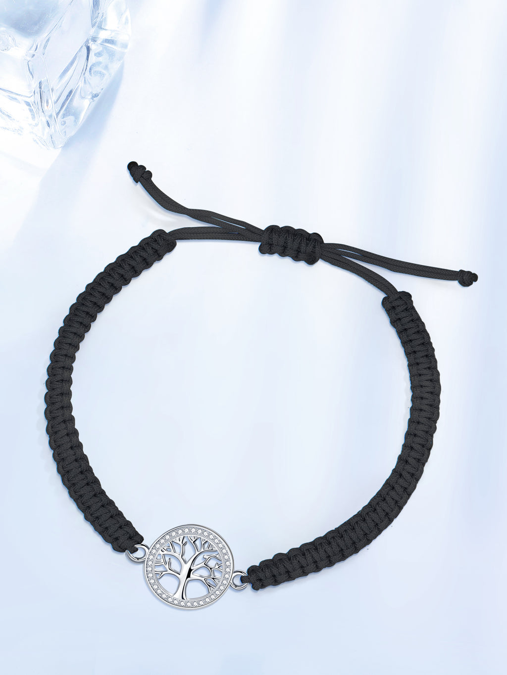 Tree of Life Bracelet Sterling Silver & Zirconia | Handmade Cord | Sentiment Card