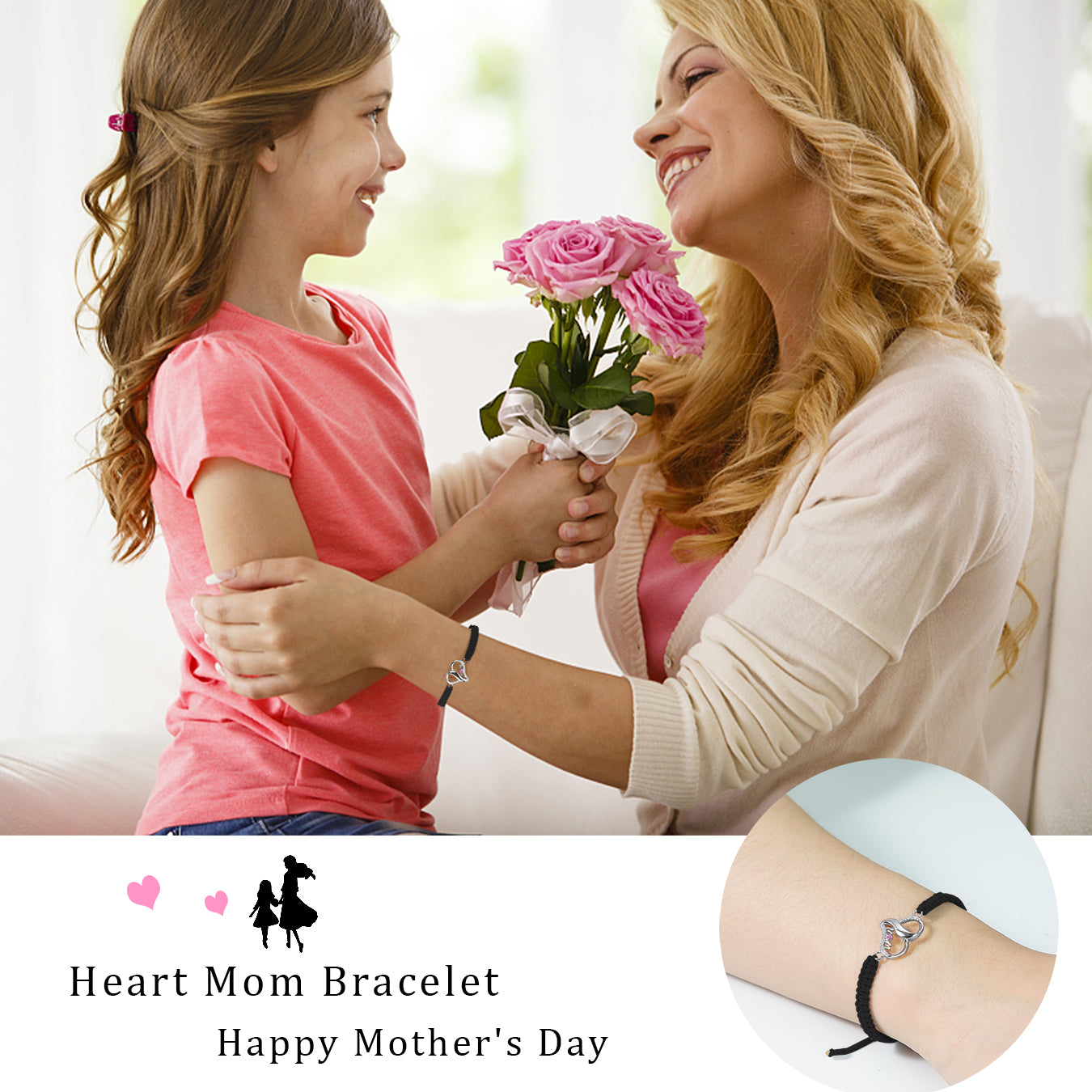 Mom Bracelet Handmade Braided Rope String Jewelry for Mum Mother Gift