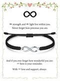 Infinity Bracelet Sterling Silver & Zirconia | Handmade Cord | Sentiment Card