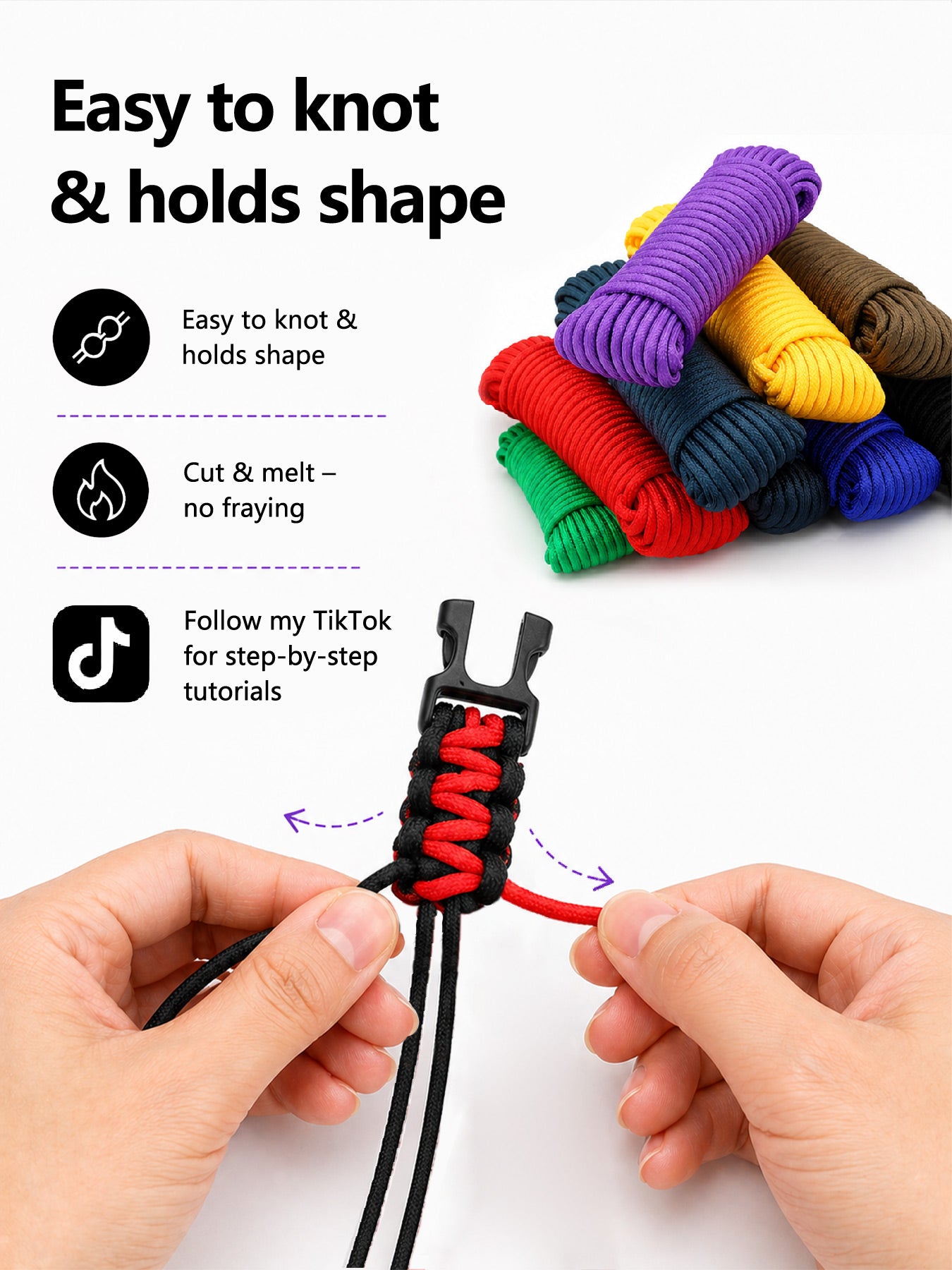 550 Paracord for Bracelet Making – 4mm (5/32")×31m (102ft)