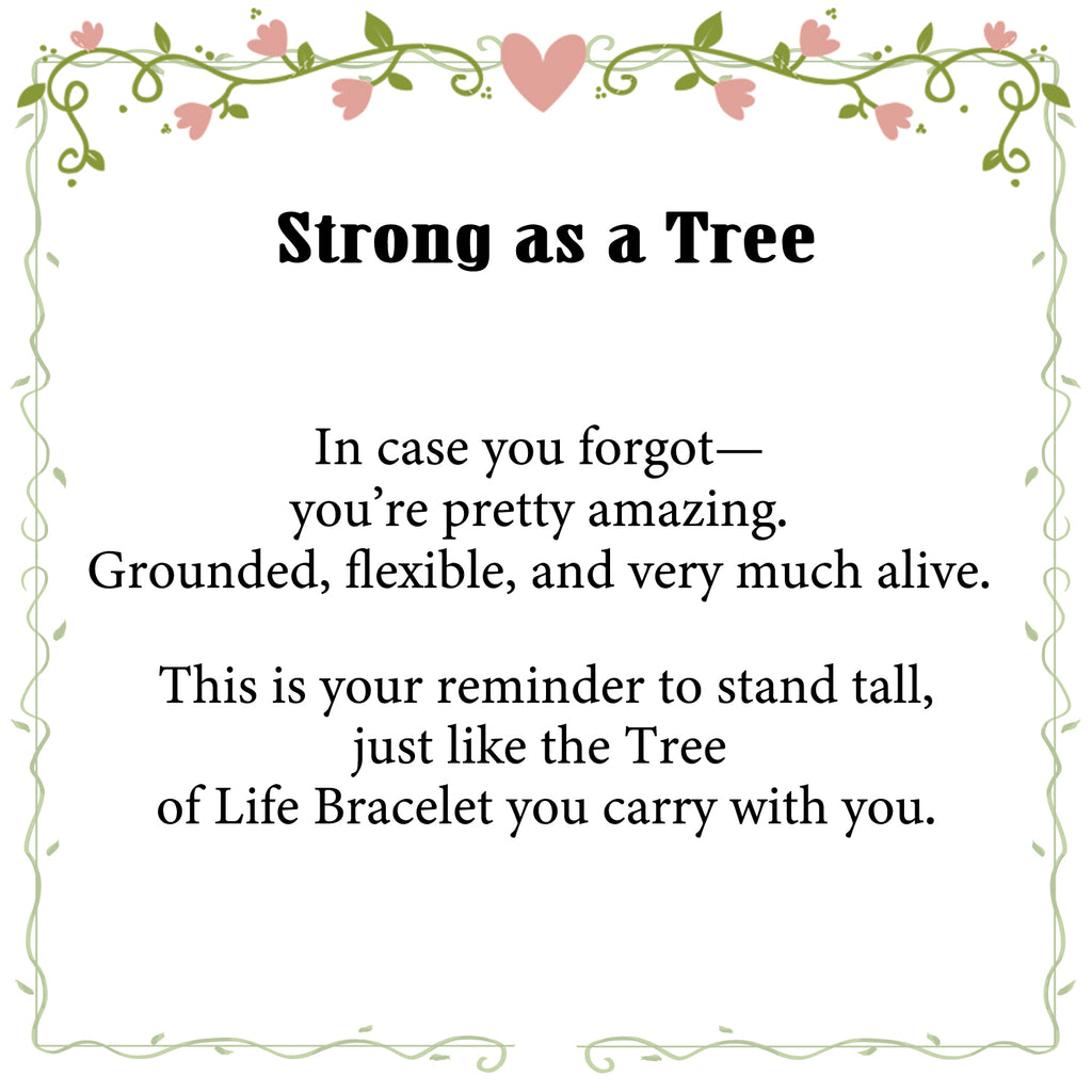 Tree of Life Bracelet Sterling Silver & Zirconia | Handmade Cord | Sentiment Card