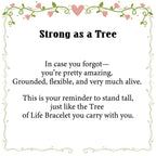 Tree of Life Bracelet Sterling Silver & Zirconia | Handmade Cord | Sentiment Card