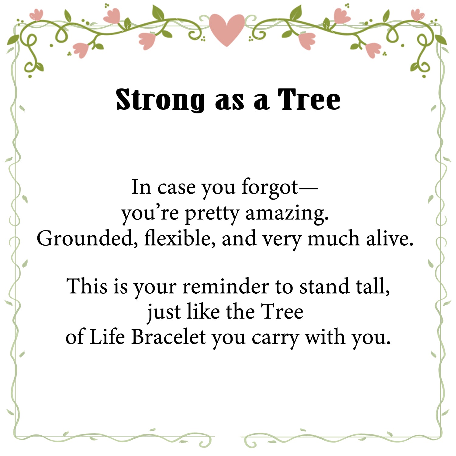 Tree of Life Bracelet Sterling Silver & Zirconia | Handmade Cord | Sentiment Card