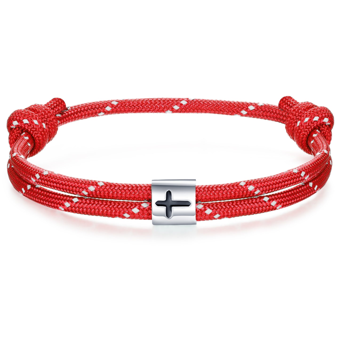 Cross Paracord Bracelet, Red