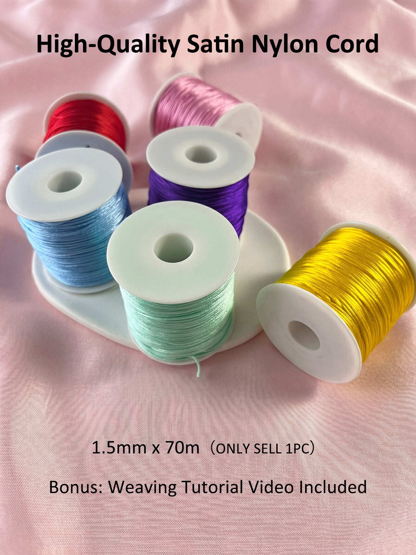 1.5mmx70m Satin Nylon Cord String